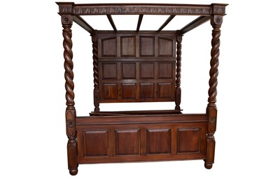 Lot 237 - A reproduction mahogany four-poster bed