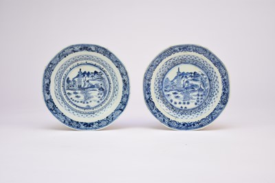 Lot 474 - A part set of Chinese blue and white plates and dishes