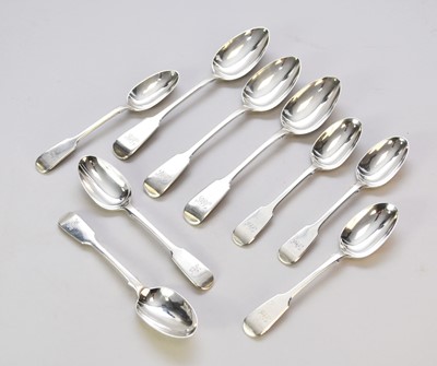 Lot 100 - A collection of Fiddle pattern silver spoons