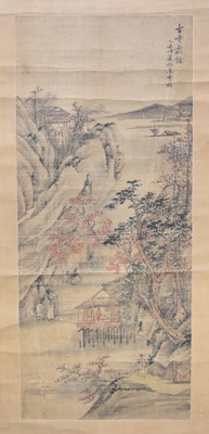 Lot 438 - Chinese school, Qing Dynasty, landscape hand scroll