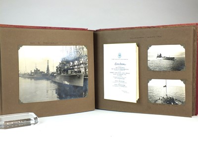 Lot 26 - Royal Naval photograph album - relating to H.M.S Encounter, 1935-37