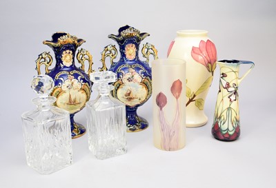 Lot 330 - Moorcroft Trial jug, vase and other ceramics with glassware