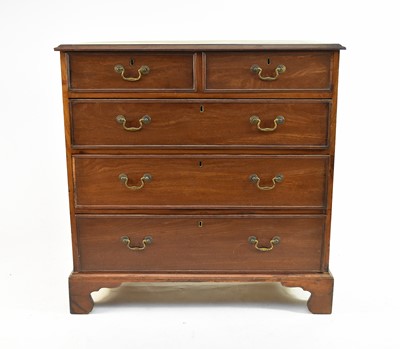 Lot 587 - An early 19th century rectangular, mahogany chest of drawers