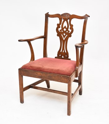 Lot 588 - A George III, Chippendale style, mahogany elbow chair