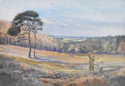 Lot 246 - Harold Frank Wallace (British, 1881-1962), ‘November, Morayshire’, watercolour, 34 x 49.5cm