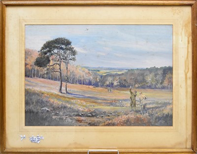 Lot 246 - Harold Frank Wallace (British, 1881-1962), ‘November, Morayshire’, watercolour, 34 x 49.5cm