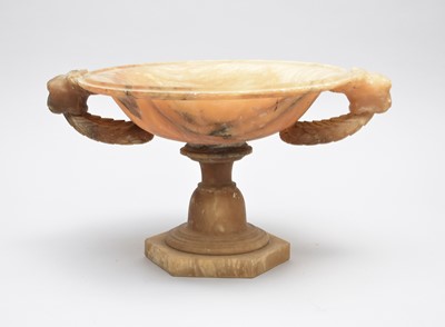 Lot 473 - An early 20th century alabaster pedestal bowl