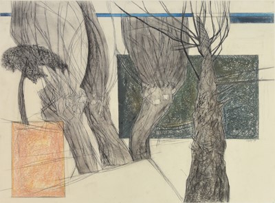 Lot 351 - Cecily Sash (1924-2019) Pollarded Trees with Two Rectangles