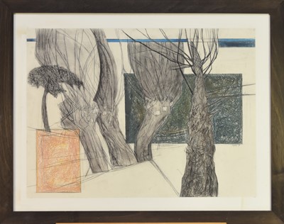 Lot 351 - Cecily Sash (1924-2019) Pollarded Trees with Two Rectangles