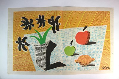 Lot 54 - David Hockney (British b.1937) Two Apples, One Lemon and Four Flowers