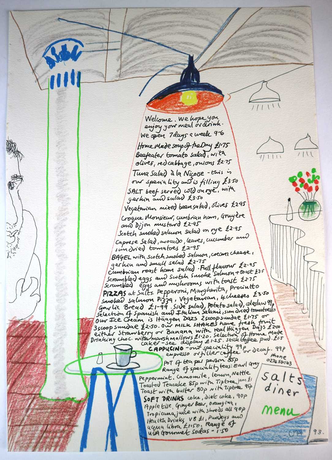 Lot 52 - David Hockney (British b.1937) Salts Diner Menu 2