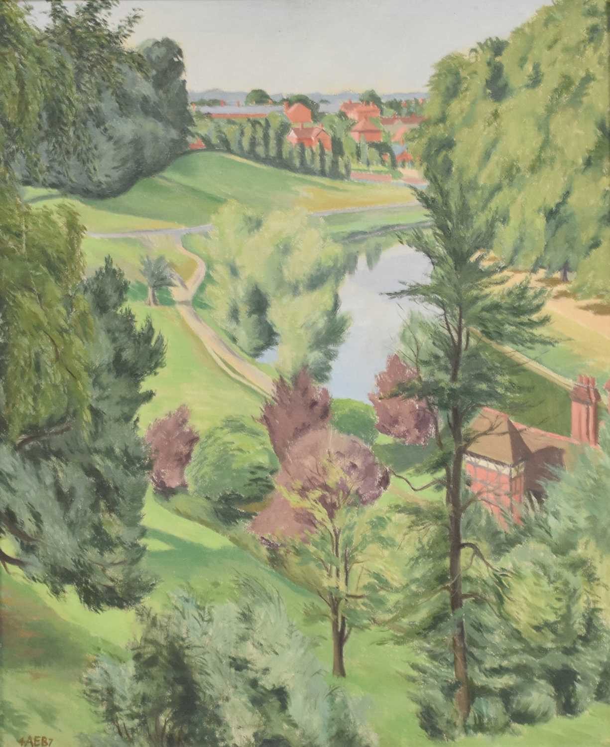 Lot 192 - Arthur Broadbent (Irish 1909-1994) Pengwern Boathouse, Shrewsbury
