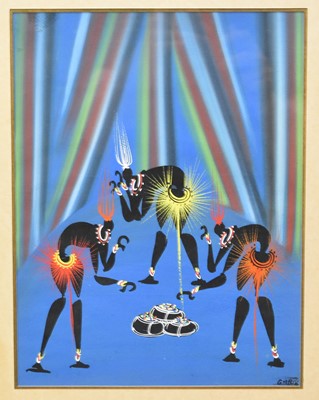 Lot 505 - Poto-Poto school, a collection of six figure paintings