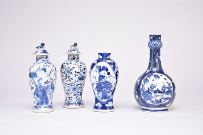 Lot 52 - Four Chinese blue and white vases, Qing Dynasty