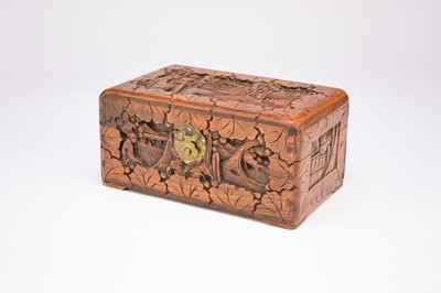 Lot 429 - A Chinese carved hardwood box