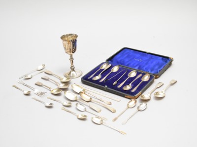 Lot 113 - A small collection of silver and plated wares