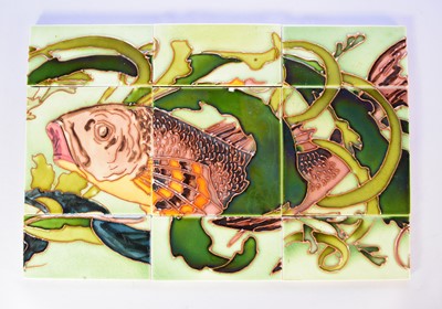 Lot 367 - Tile panel of a fish attributed to Maw & Co