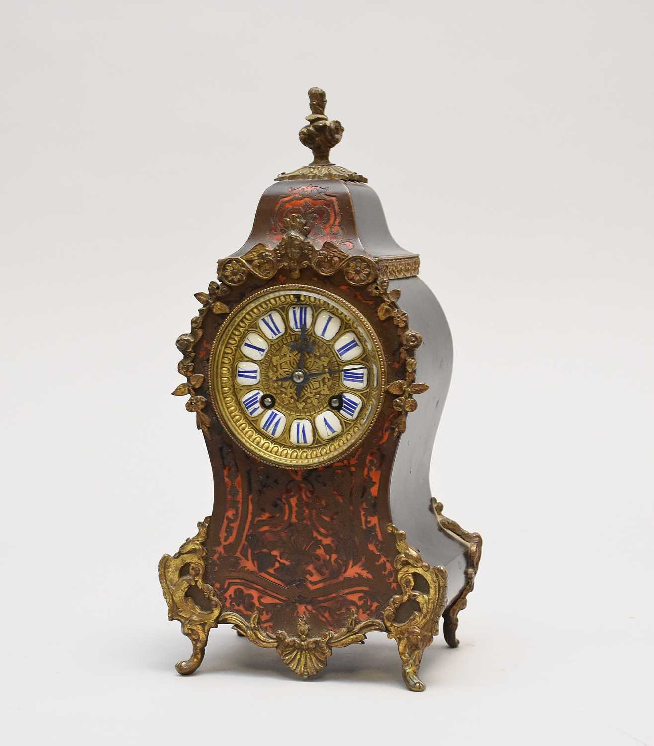 Lot 550 - An early 20th century Buhl-style, Louis XV style, mantel clock, by ‘Marti’