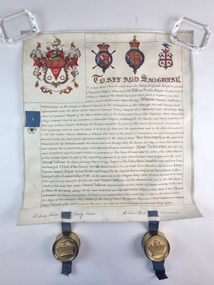 Lot 1085 - GRANT OF ARMS to Samuel Addison of Wednesbury
