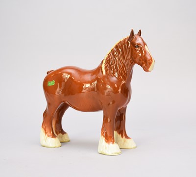 Lot 376 - Beswick Shire Horse in the rare Chestnut gloss colourway