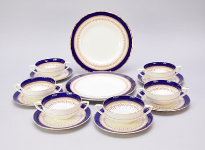 Lot 419 - Royal Worcester cobalt part dinner service and quantity of Coalport Ming Rose