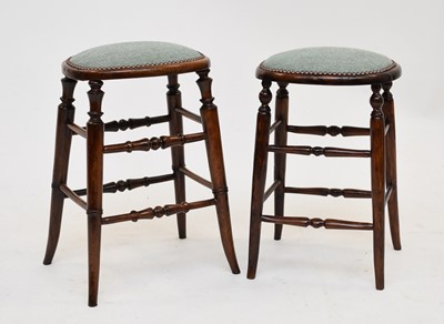 Lot 566 - A near pair of Victorian beech stools