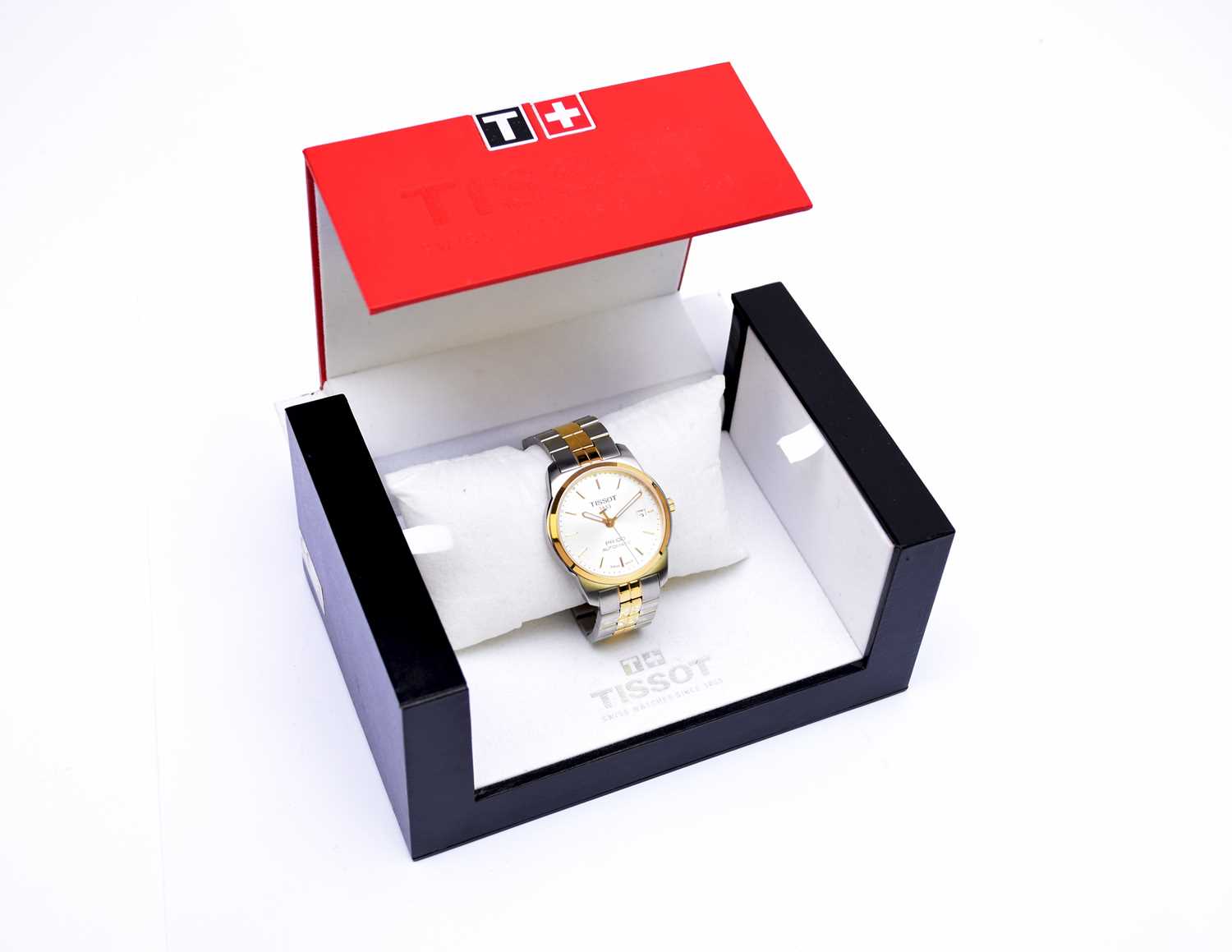 Lot 223 - Tissot: A gentleman's bi-metal PR100 automatic wristwatch
