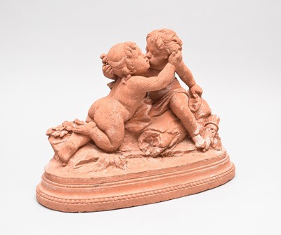 Lot 516 - G.Cholin (French, 19th/20th century), amorini, terracotta, 39.5cm