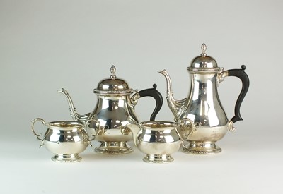 Lot 19 - A four piece silver tea and coffee service