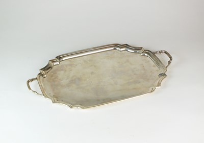 Lot 10 - A two handled silver tray