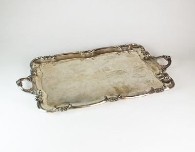 Lot 31 - A large two handled silver tray