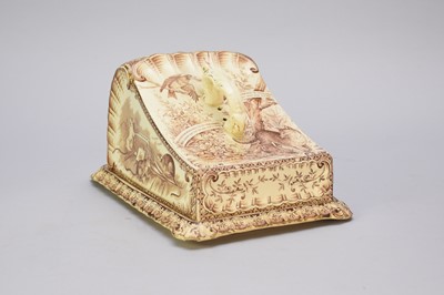 Lot 340 - A Victorian Burgess and Leigh 'Fables' cheese dish and stand