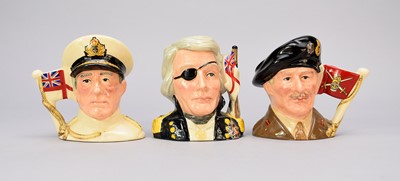 Lot 382 - Three Royal Doulton character jugs including Monty and Earl Mountbatten of Burma