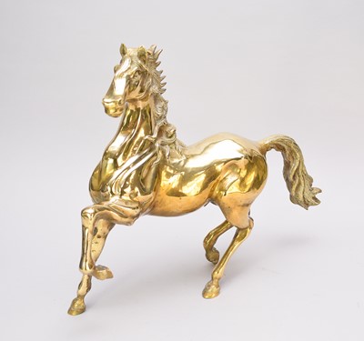 Lot 485 - A large cast brass figure of a horse