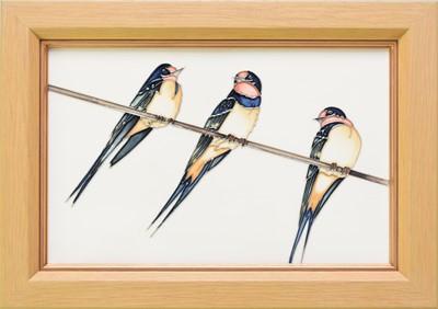 Lot 390 - Moorcroft 'Swing By' plaque decorated with swallows