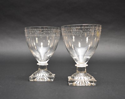 Lot 315 - A pair of George III glass rummers