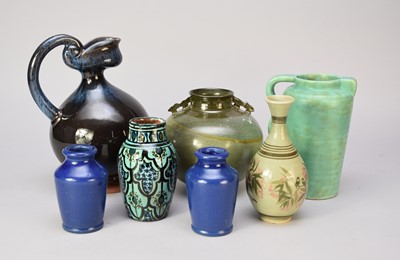 Lot 375 - A collection of assorted Continental and British art pottery