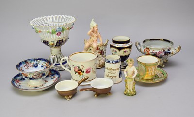 Lot 408 - George Jones Crescent China vase, English coffee cup and saucer, further ceramics