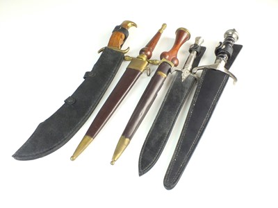 Lot 223 - A group of five modern ornamental knives and...