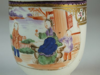 Lot 115 - Rare Caughley polychrome coffee cup, circa 1790