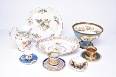 Lot 379 - Group of Continental porcelain including a Sevres bowl