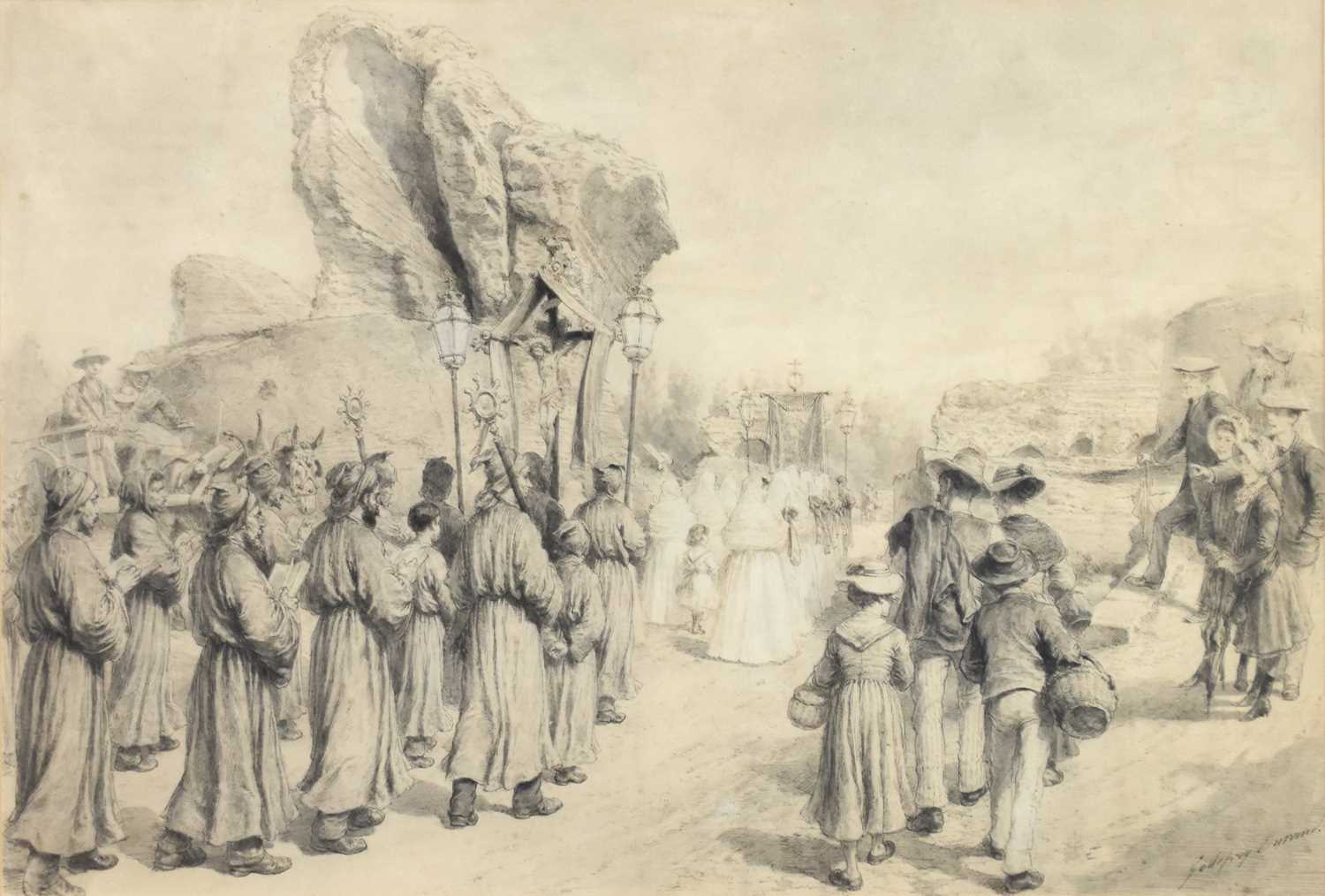 Lot 273 - Godefroy Durand (1832-1896), Saint's Day Procession, France