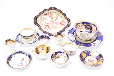 Lot 327 - Florally decorated English porcelain including John Rose, Ridgway and Copeland