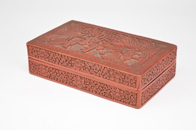 Lot 417 - A Chinese cinnabar lacquer box and cover