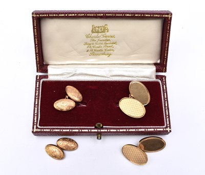 Lot 70 - Two pairs of 9ct gold cufflinks