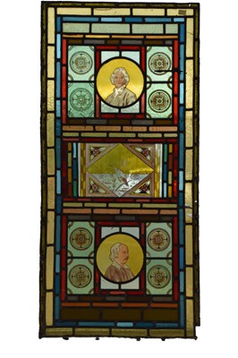 Lot 210 - A pair of 19th century stained glass panels