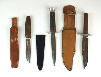 Lot 507 - William Rogers commando knife, Helle Farbiker hunting knife and Whitby Original bowie knife