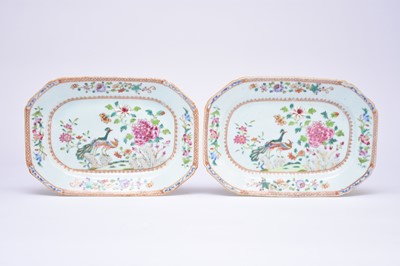 Lot 62 - A pair of Chinese famille rose dishes, 18th century