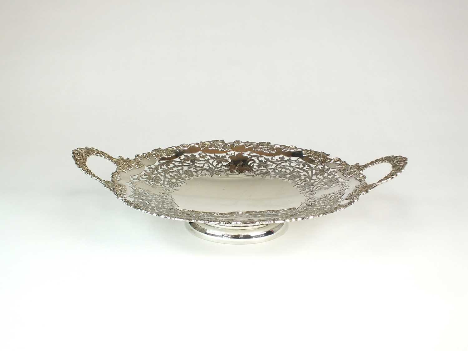 Lot 14 - A large two handled silver dish