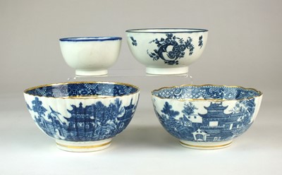 Lot 121 - Three Caughley slop basins and one bowl
